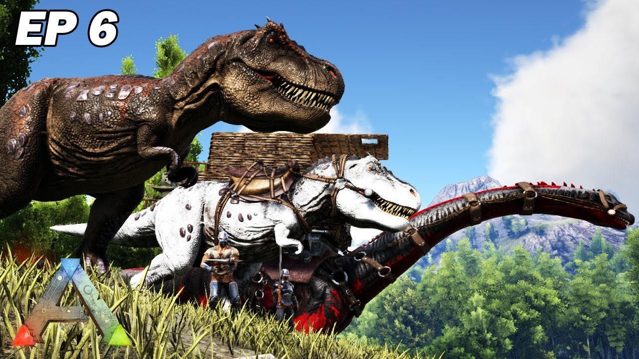 On capture des T-rex pour protéger le Bronto! Ark Survival Evolved Brontosaure Ep6