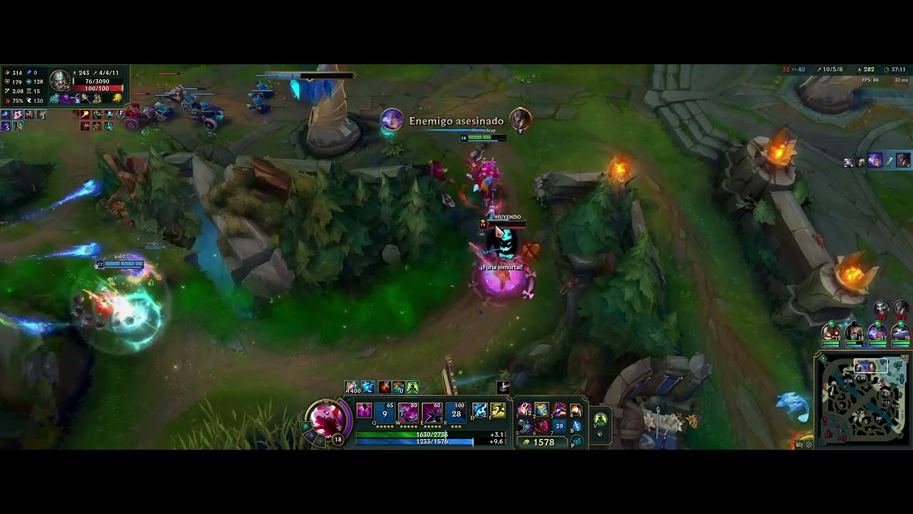 El trynda no me puede atacar y muere