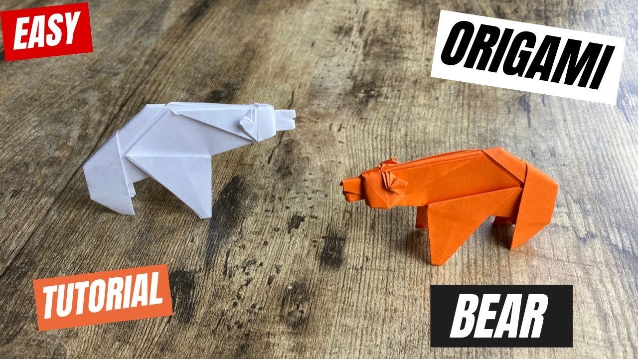 ORIGAMI BEAR TUTORIAL - STEP BY STEP GUIDE CRAFTING BEAR ORIGAMI WORLD | DIY PAPER BEAR ORIGAMI