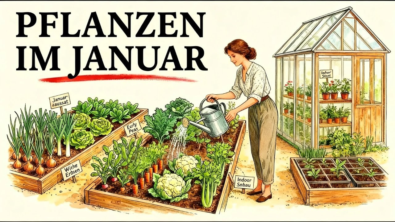 17 Pflanzenarten für Januar = Lebensmittelvorrat zu Hause für das ganze Jahr (Gärtner-Geheimnisse)