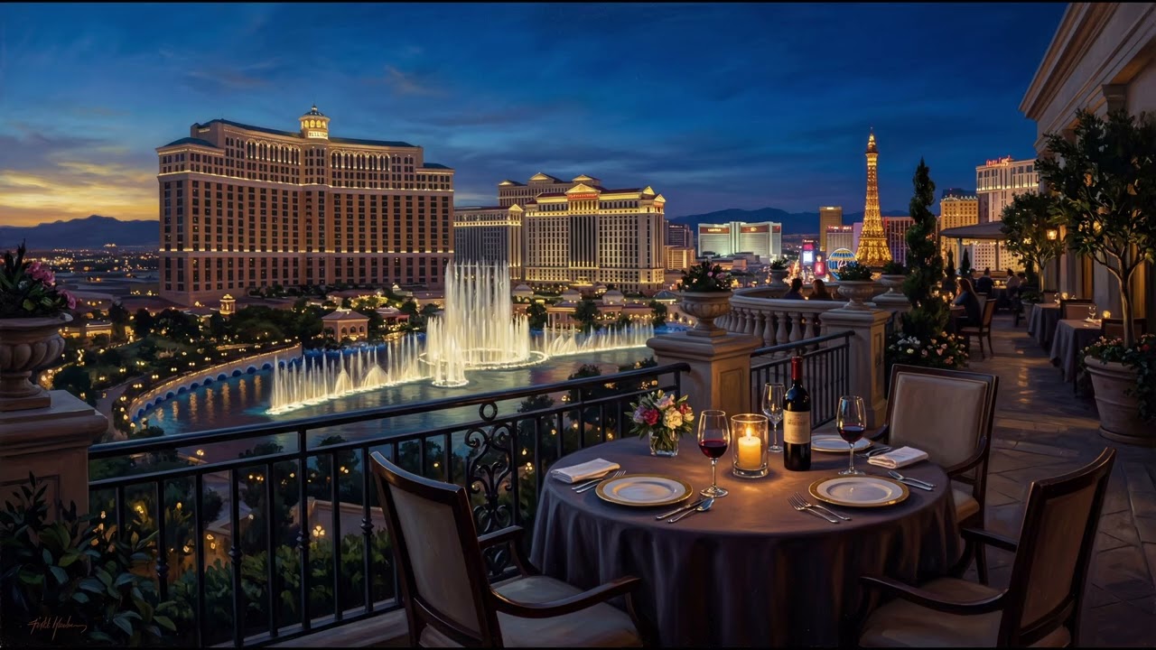 Dinner in Las Vegas, USA | Luxury Rooftop Restaurant Music (1 Hour) • Part 3