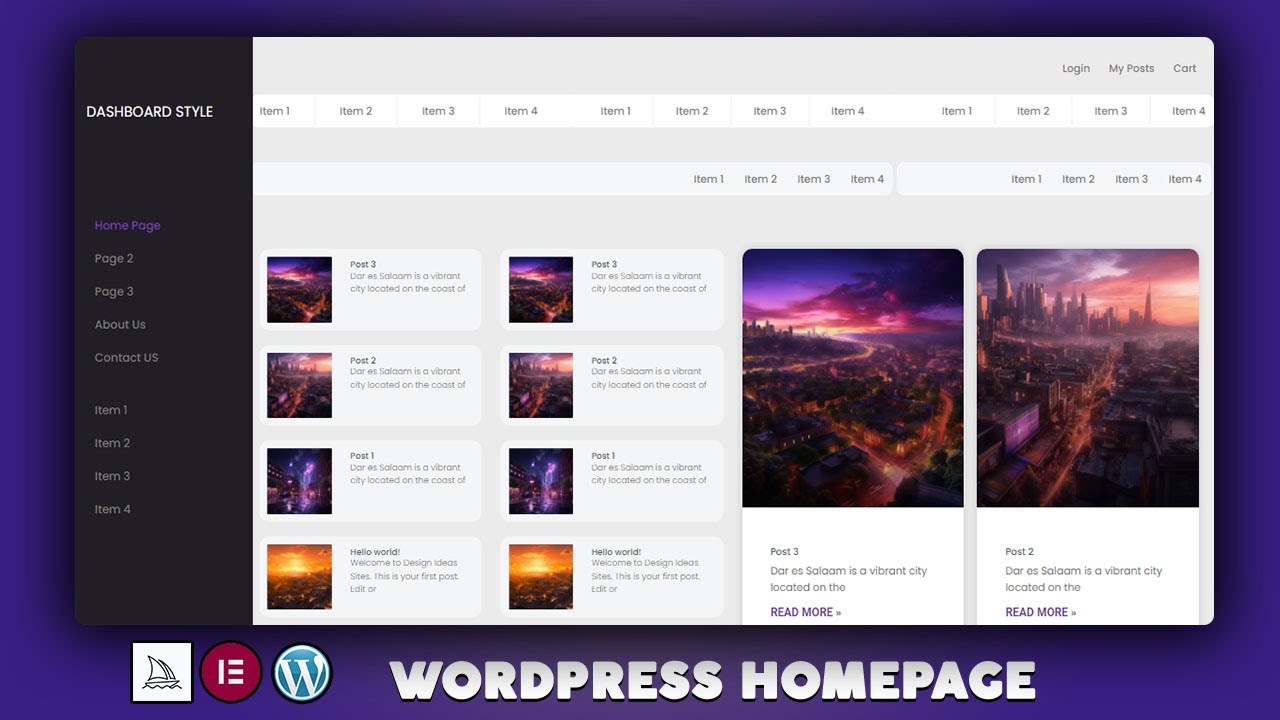 Responsive Dashboard Style HOMEPAGE , with Midjourney, Wordpress and Elementor