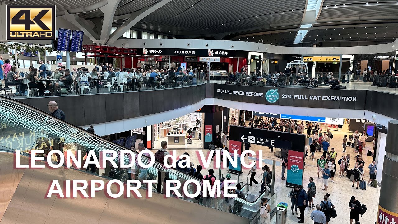 Walking Tour of Leonardo da Vinci Airport | Rome Fiumicino Airport