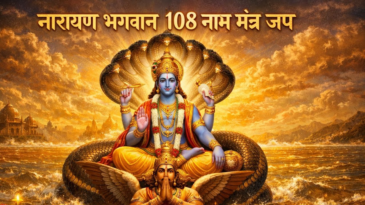 🌿✨ नारायण भगवान 108 नाम मंत्र जप ✨🌿🍃🙏 हर कष्ट नाशक दिव्य भक्ति अनुभव 