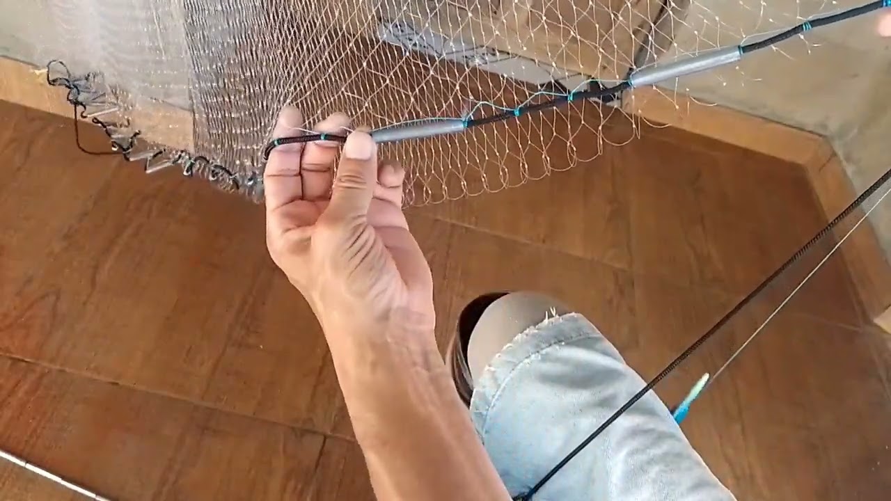 Entralhe da tarrafa malha 4cm!/4cm mesh netting!