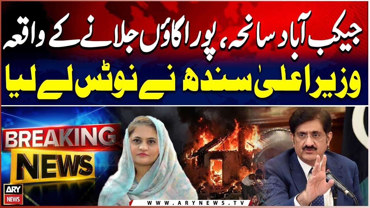 Jacobabad Incident: Sindh CM Takes Notice of Entire Village Arson Case: Saadia Javed
