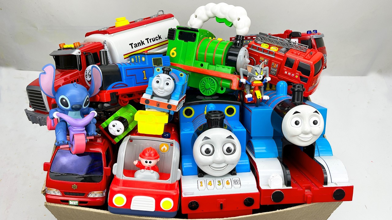 トーマスとはたらく車のおもちゃが大集合！箱から出して坂道走行テスト☆Thomas & Working Vehicles Collection! Big Box Slope Driving Test!