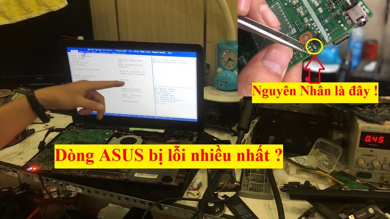 [ASUS]Model hay bị lỗi nhất là đây||Asus X541U i5-6198u-Hướng dẫn sửa Laptop không lên nguồn