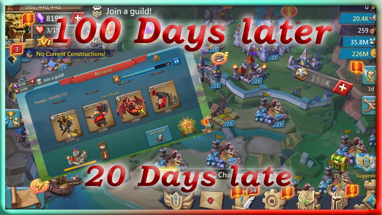 Lords Mobile 100 Day of maintaining
