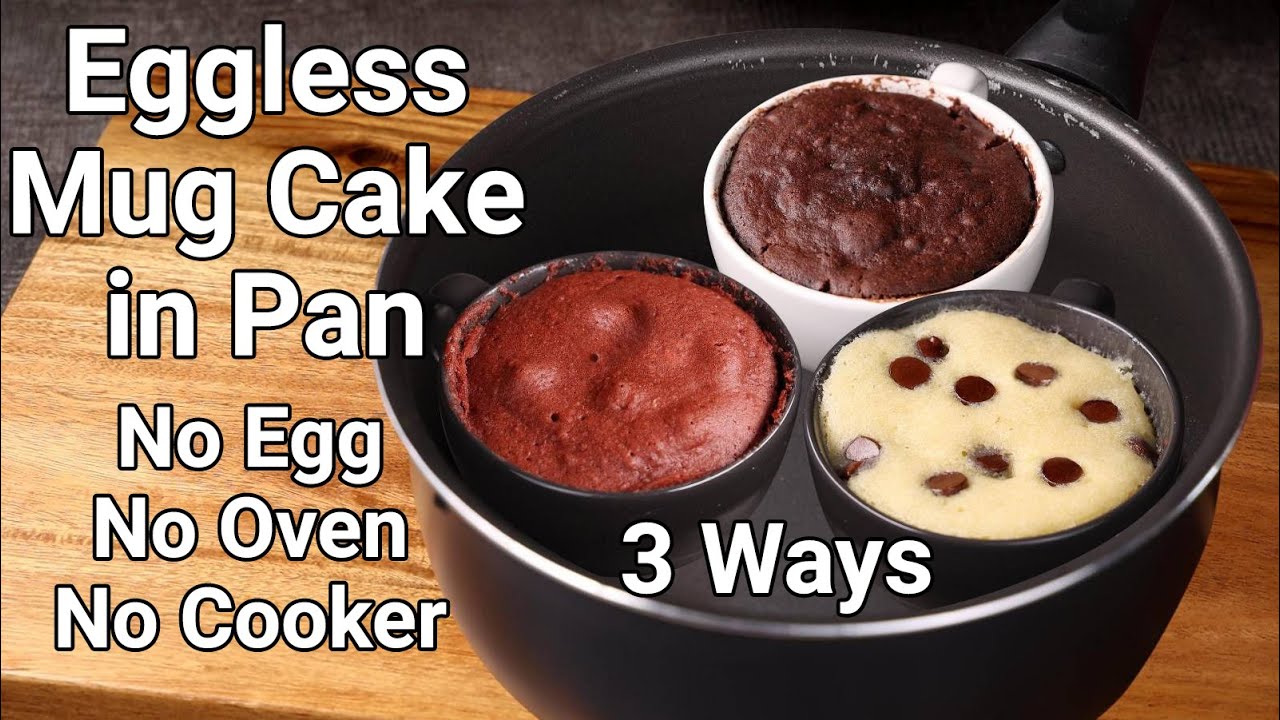Eggless Mug Cakes in Kadai - 3 Ways No Oven, No Cooker, No Microwave | 3 Ways Mug Cake in Minutes