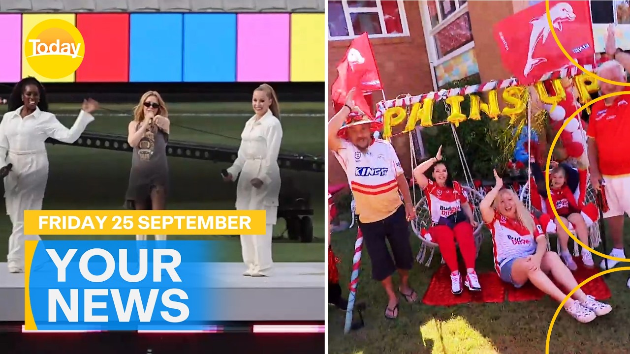 Footy fans hype up for finals; Kylie sneak peeks Grand Final show | Today Show Australia