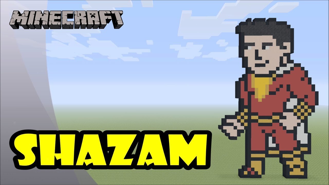Minecraft: Pixel Art Tutorial and Showcase: Shazam (Shazam!)