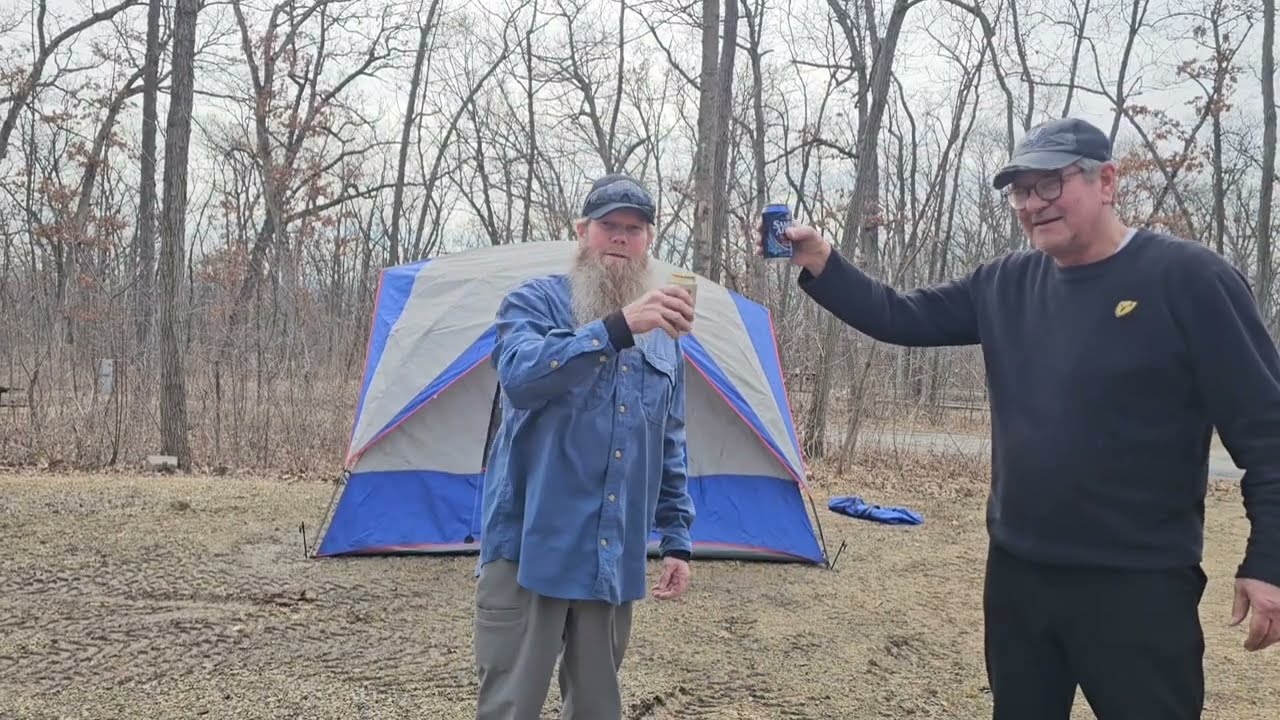 Blue Mound State Park, WI  Camping in February.  #Wisconsin #winter #hottent #campfire #beer #