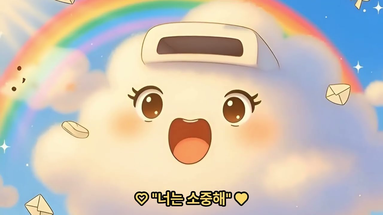 따뜻한 마음 동요🌈 | 하늘 위 작은 우체국 | 구름 우체국 📮