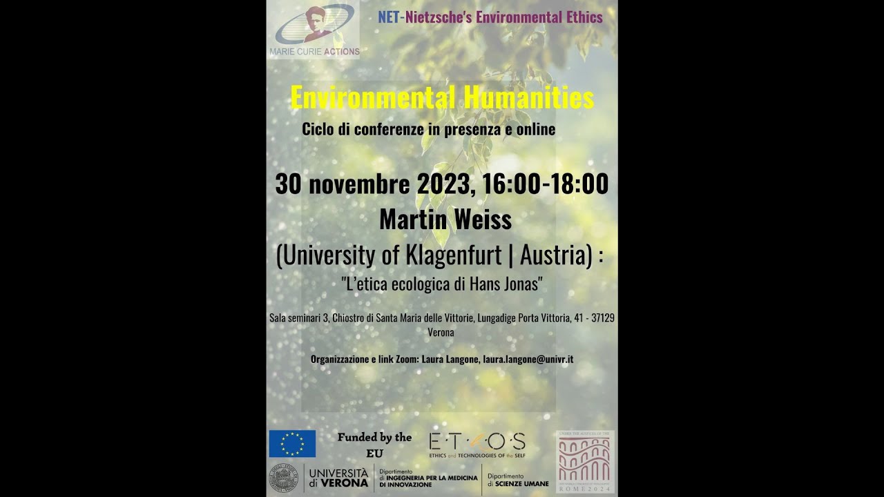 Prof. Martin Weiss: L'etica ecologica di Hans Jonas