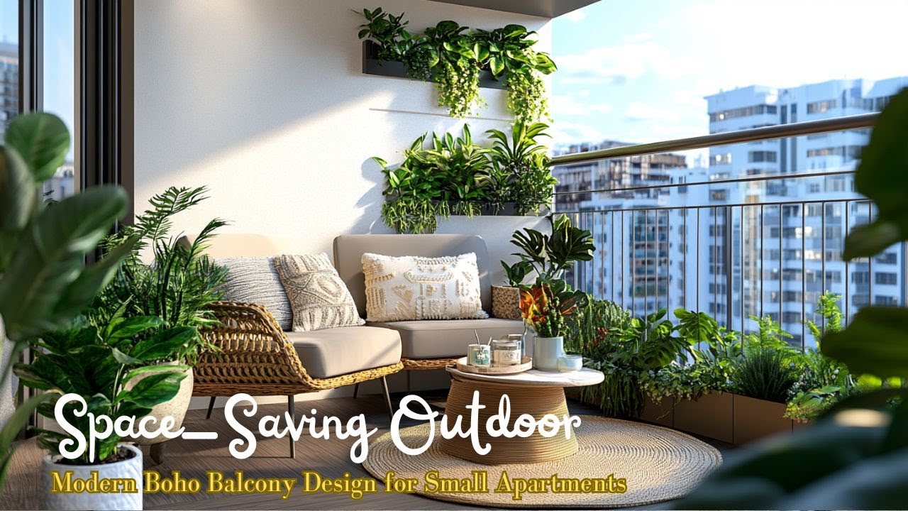 Modern Boho Balcony Design for Small Apartments  Space Saving Outdoor Decor Ideas