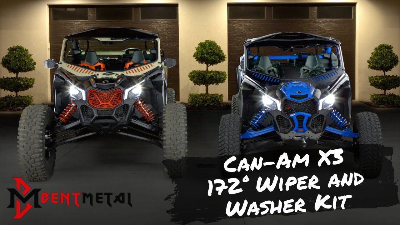 Bent Metal Off-Road 172° Wiper and Washer Fluid Spray Kit For Can-Am X3