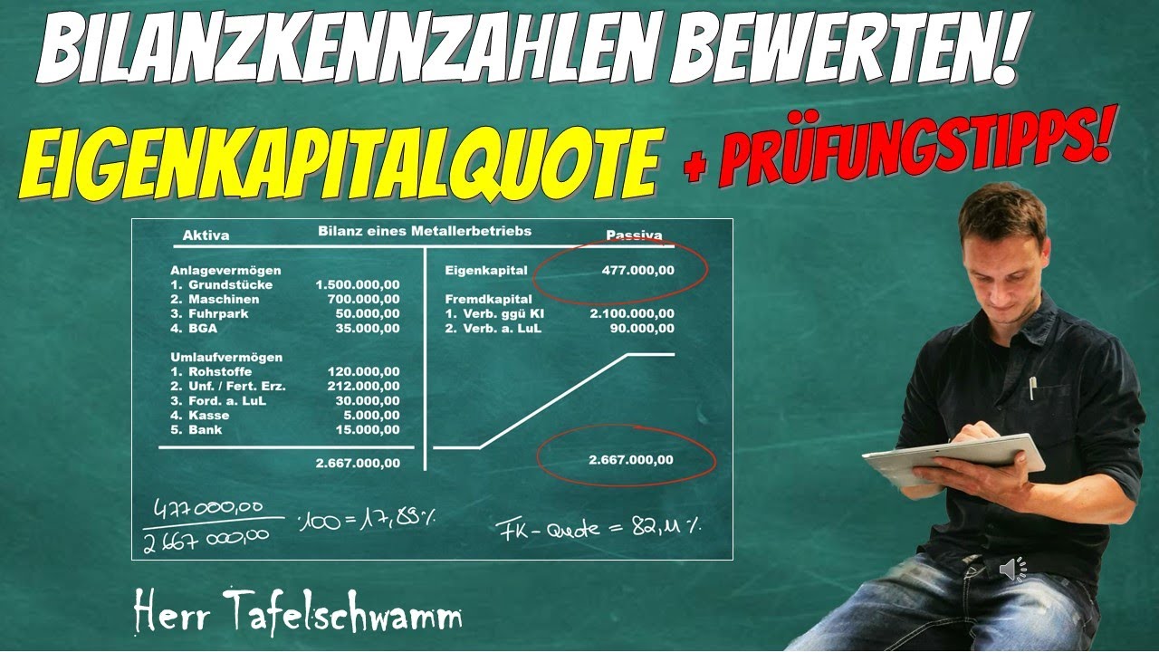 Eigenkapitalquote berechnen und bewerten - Bilanzkennzahlen einfach erklärt für die Prüfung!