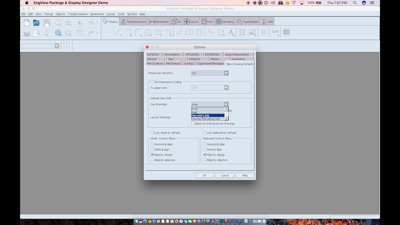 EngView Package Designer, Tools - Options