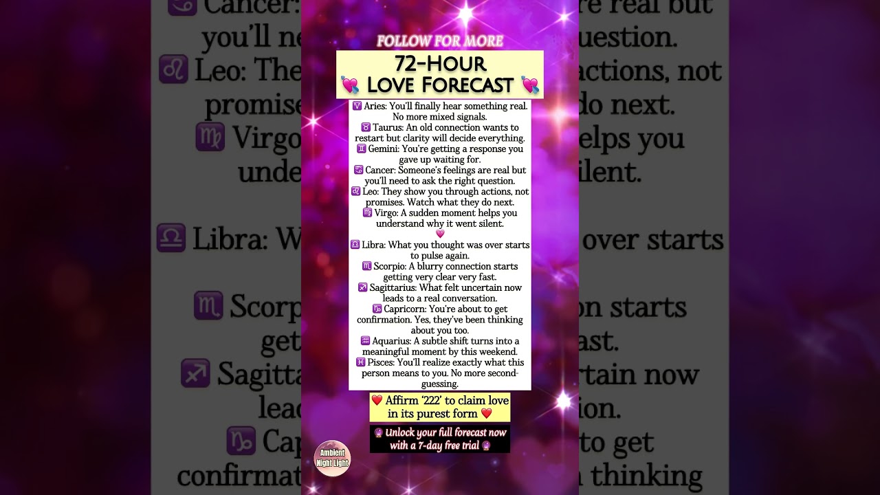 💘 Love Energy Forecast 🔥 What&rsquo;s About to Shift in the Next 72 Hours for Every Sign ❤️ #loveenergy