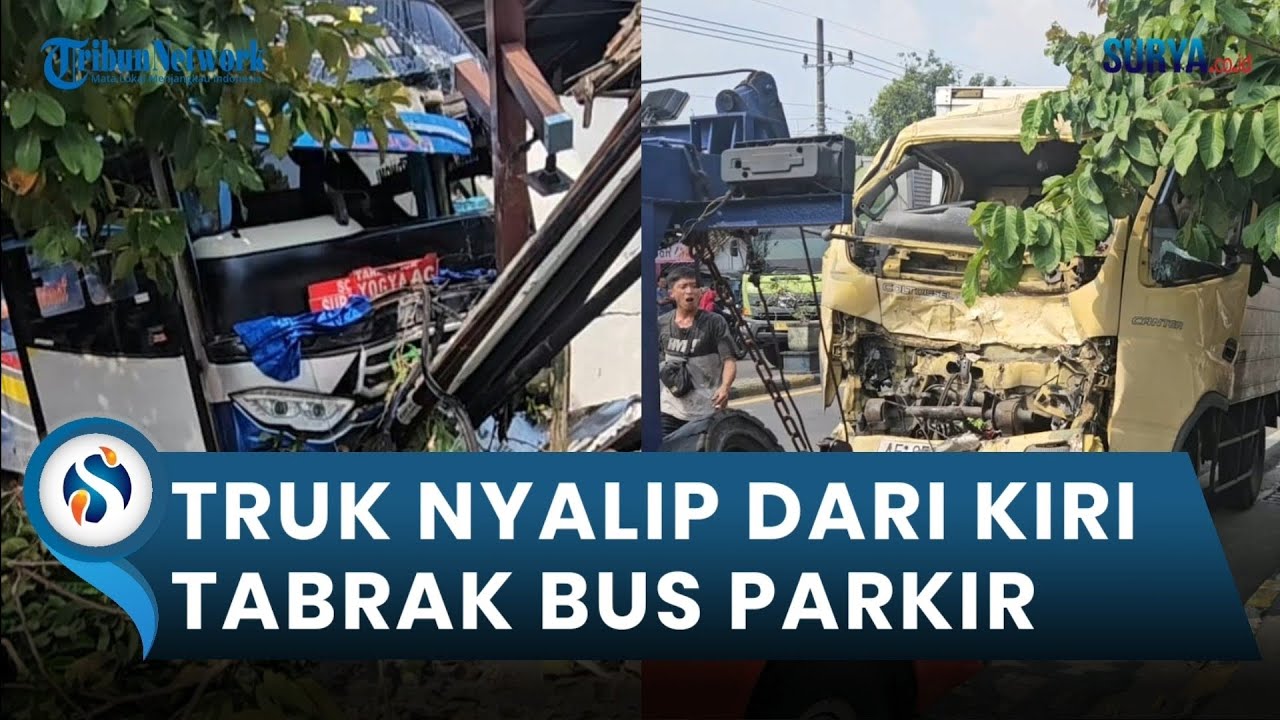 KRONOLOGI Laka Lantas Truk Vs Bus Sumber Selamat di Madiun. Sopir Truk Meninggal Dunia