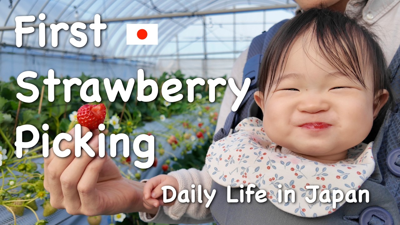 Taking Our Baby Strawberry Picking for the First Time in Japan