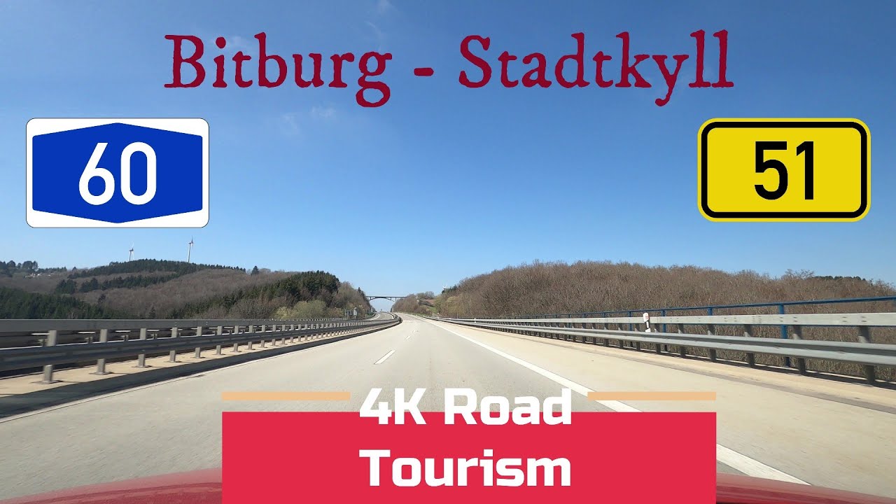 Driving Germany: A60 & B51 Bitburg - Stadtkyll - 4k scenic drive through Eifel