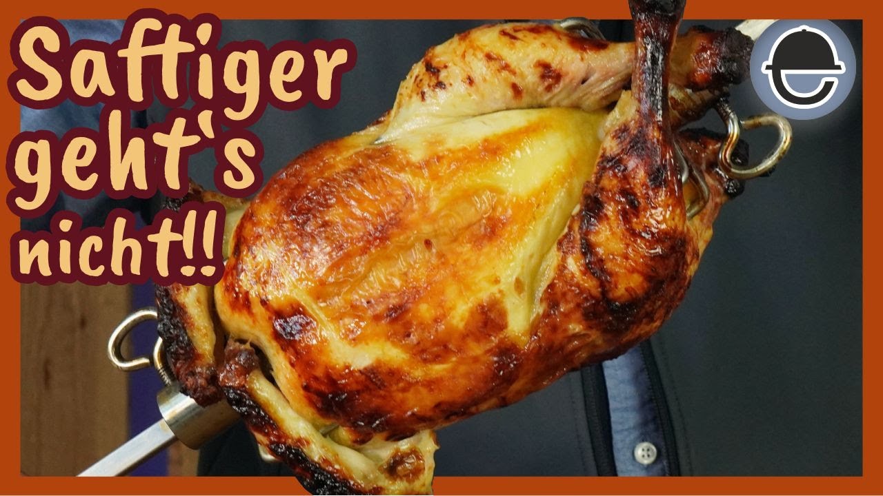 Saftiges Kikok Hähnchen im Ganzen vom Drehspieß / eatventure