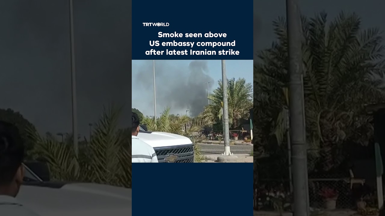 Smoke seen above US embassy compound after latest Iranian strike