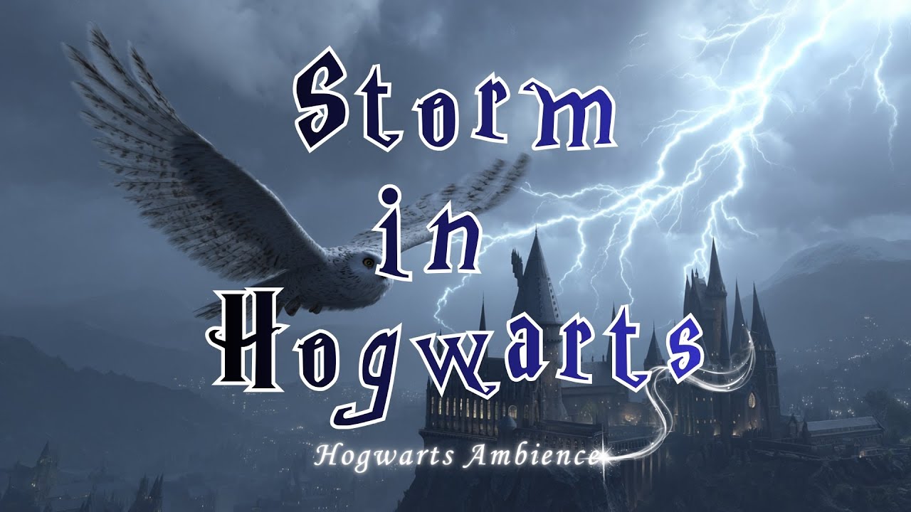 Heavy Storm in Hogwarts 🌪 Hogwarts Atmosphere & ASMR Sounds