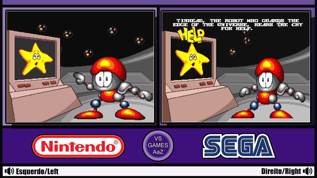 Tinhead (Super Nintendo VS Sega Genesis)side by side comparison (unreleased vs official)