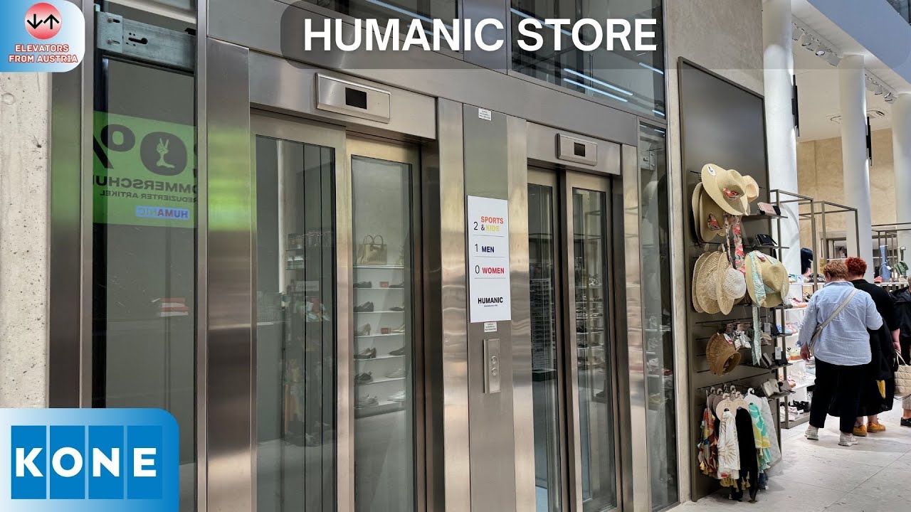 2 2007 Kone Monospace MRL traction elevators@Humanic Department Store, Vienna, Austria