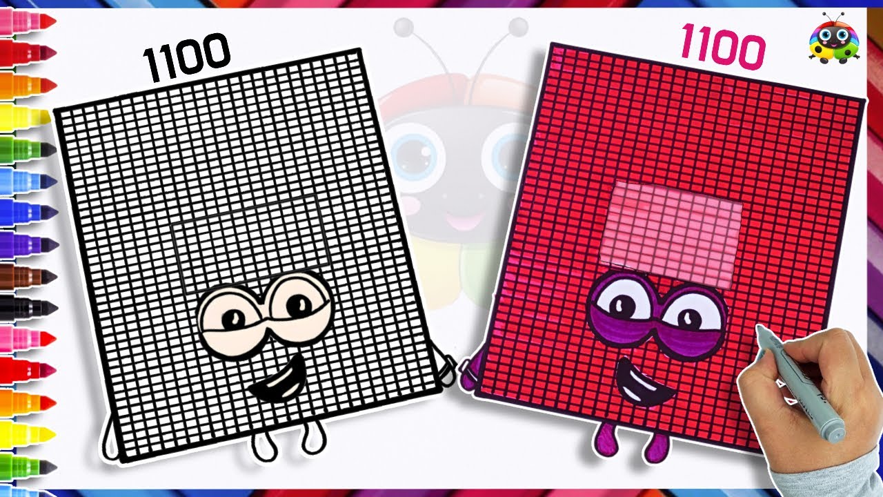 NUMBERBLOCK 1100 Drawing & Coloring For Kids  | How To Draw Numberblocks Easy | Art Start