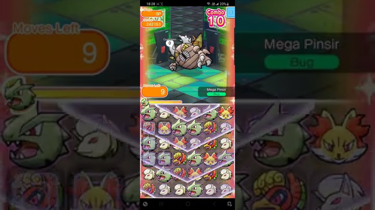 Pokemon Shuffle Mobile Mega Pinsir Competitive Stage『ポケとる スマホ版』ランキングステージ 06/2022