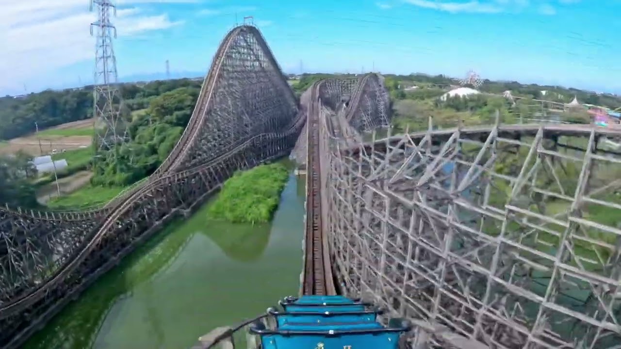 水上木製コースター レジーナⅡ (ドゥーエ) 最後尾 on-ride 4K POV (乗車映像) / 東武動物公園