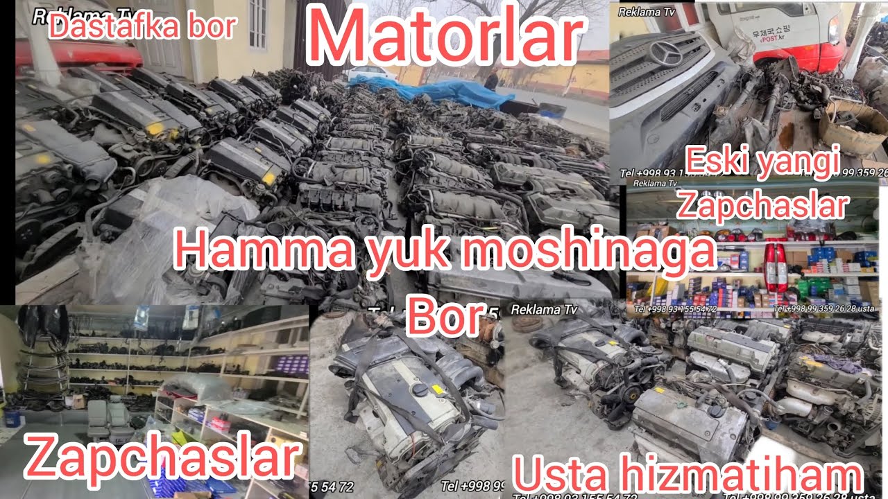 Matorlar bor hamma yuk moshinaga moslab beriladi kia, Hyundai,Mersedes.Zapchaslarham bor usta hizmat