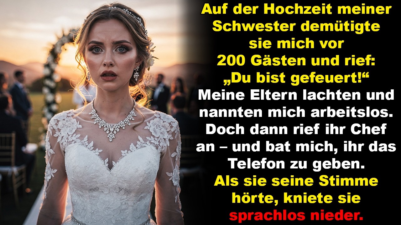 Meine Schwester feuerte mich vor 200 Gästen – Sekunden später sank sie auf die Knie.