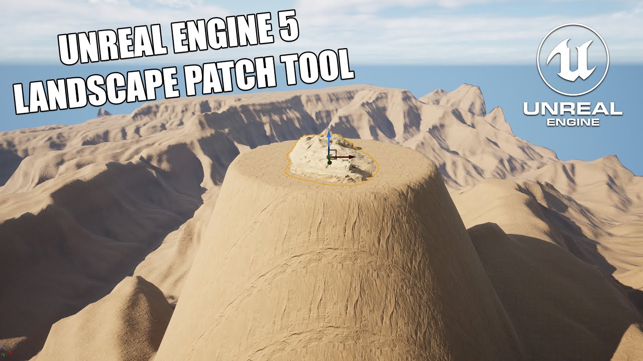 Unreal Engine 5.1 Landscape Patch Tool to blend Static meshes Tutorial