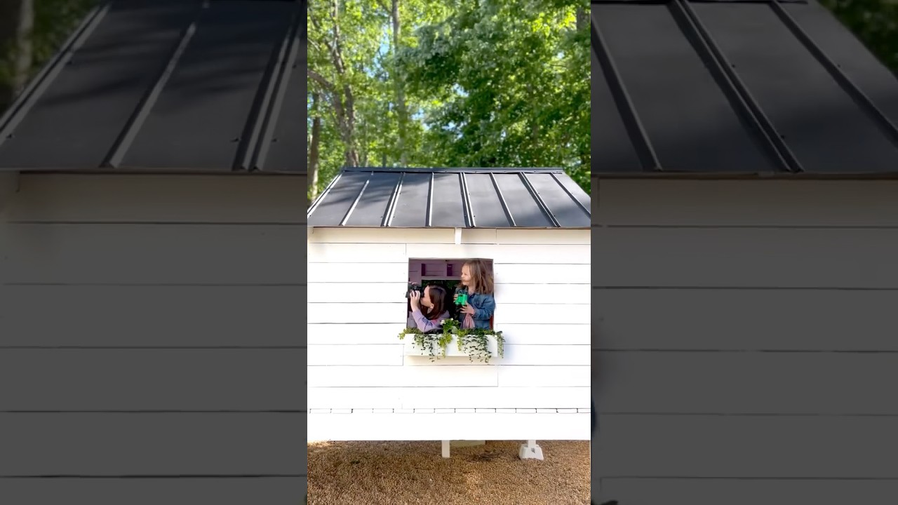 Built a playhouse for my girls & it couldn&rsquo;t be more magical✨ #diy #playhouse #kidsplayhouse #shorts