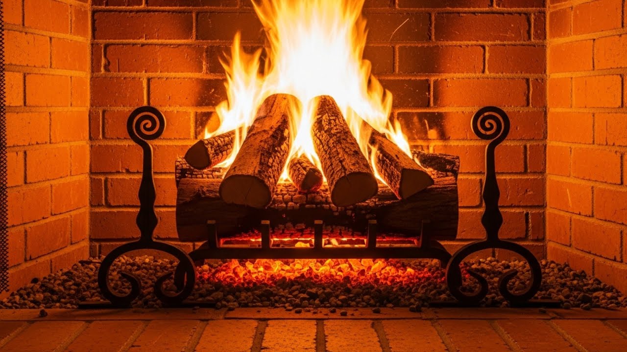 Christmas Fireplace Ambience with Cozy Crackling Fire for Peaceful Holiday Nights