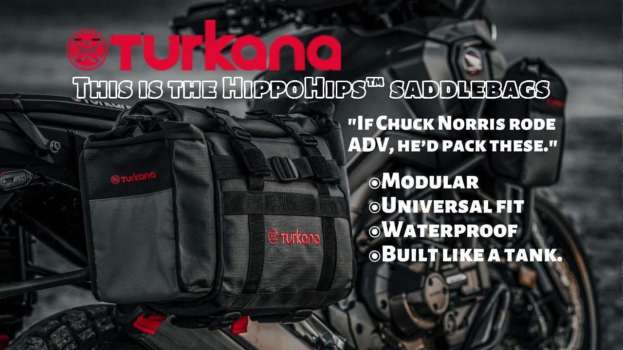 This is the Turkana HippoHips Hybrid Motorcycle Soft Saddlebags