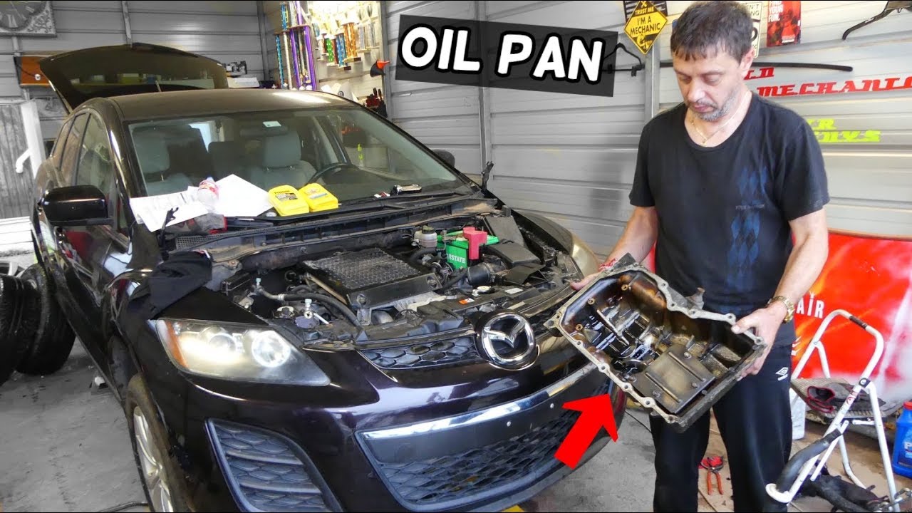 MAZDA CX-7 OIL PAN REMOVAL  OIL LEAK FIX Mazda CX7