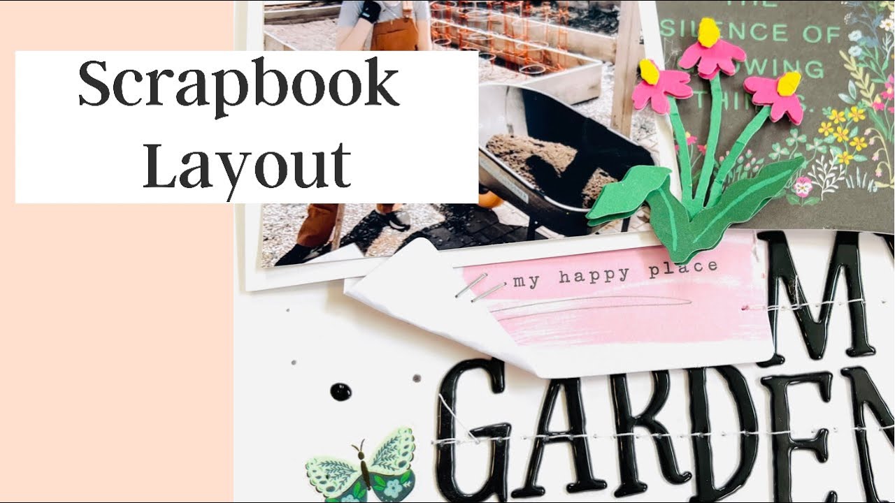 SCRAPBOOK LAYOUT USING MAGGIE HOLMES &ldquo;GARDEN PARTY&rdquo; FOR SCRAPBOOK NERD