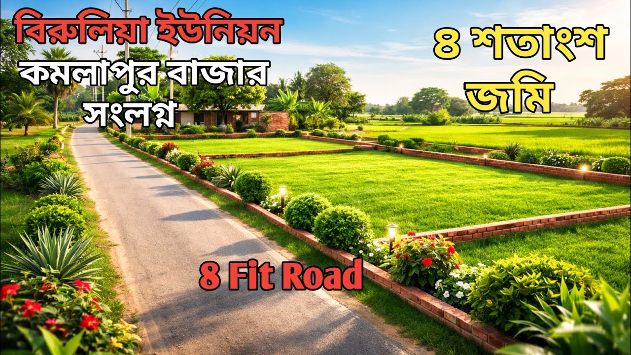 বিরুলিয়া কমলাপুর বাজার সংলগ্ন নিষ্কণ্টক ৪ পর্চার ৪ শতাংশ জমি বিক্রি হবে।