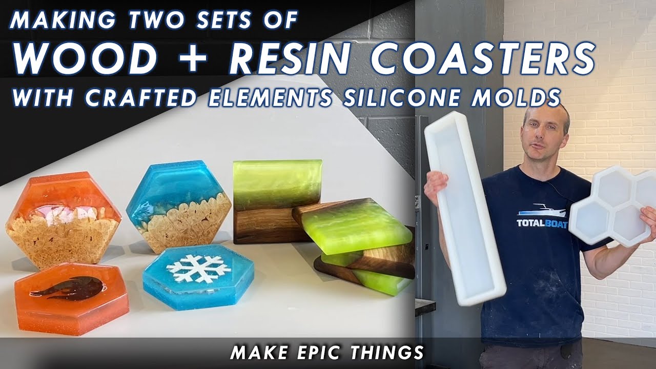 Making Two Sets Of Wood & Epoxy Resin Coasters With Our Big & Thick Coaster Silicone Molds