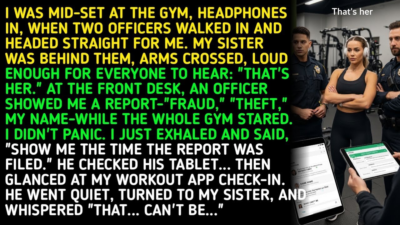 I was mid-set at the gym, headphones in, when two officers walked in and headed straight for me. My 