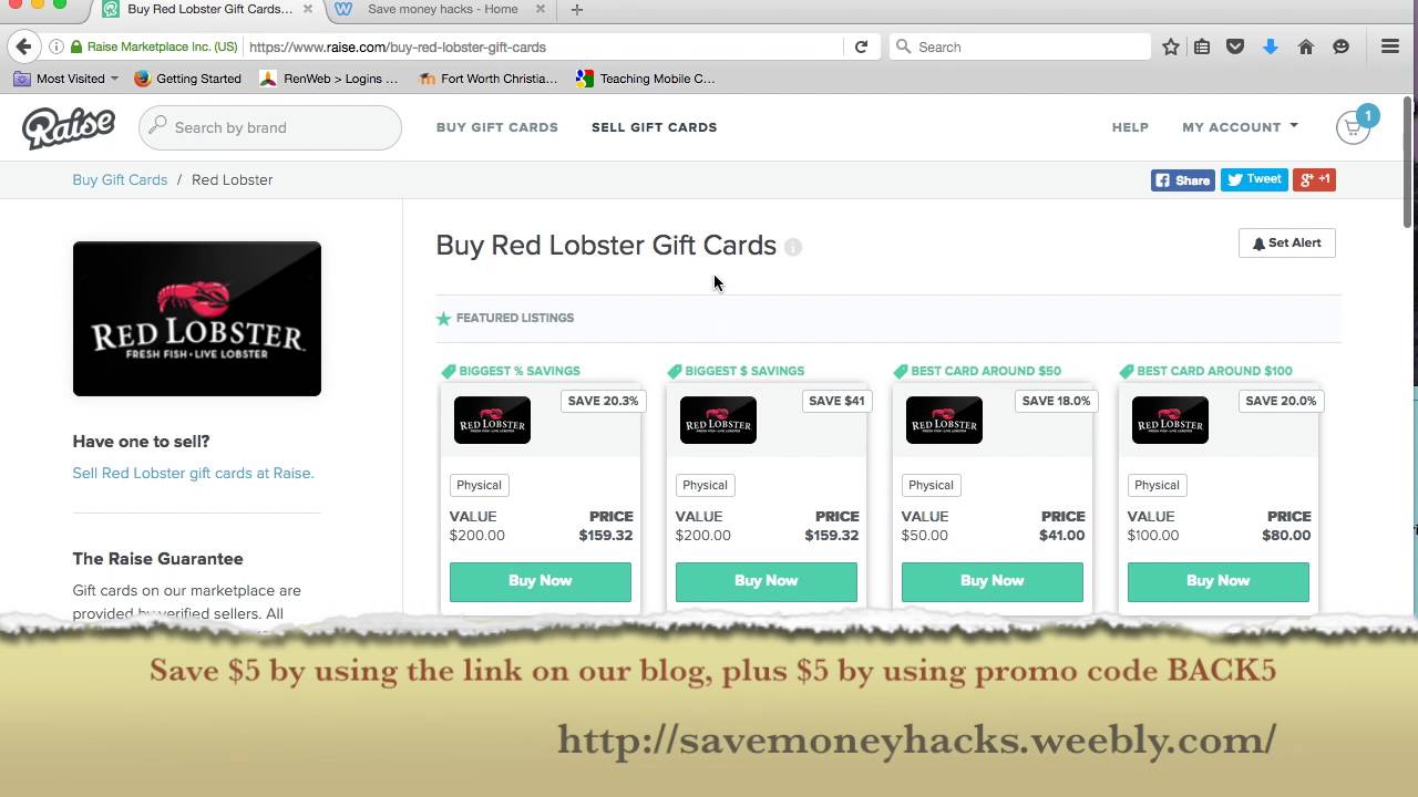 Save Money Hacks - Using Gift Cards to save Money
