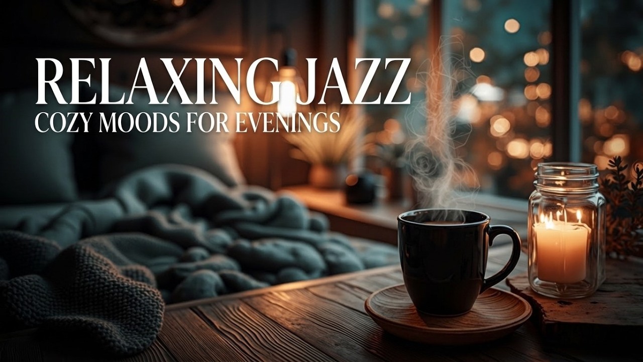 Cozy Coffee Shop Ambience | Relaxing Jazz Music & Rainy Night Jazz for Sleep and Relaxation