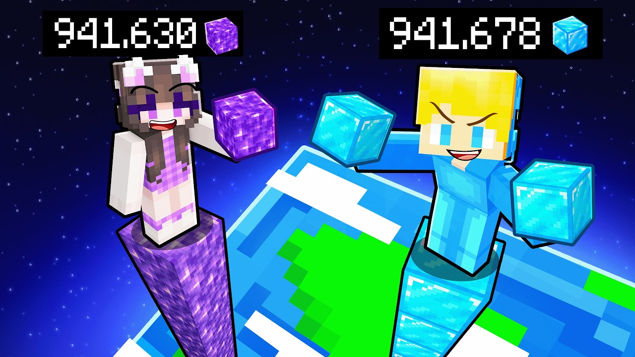 DIAMANT vs AMETHYST Tower Battle in Minecraft!
