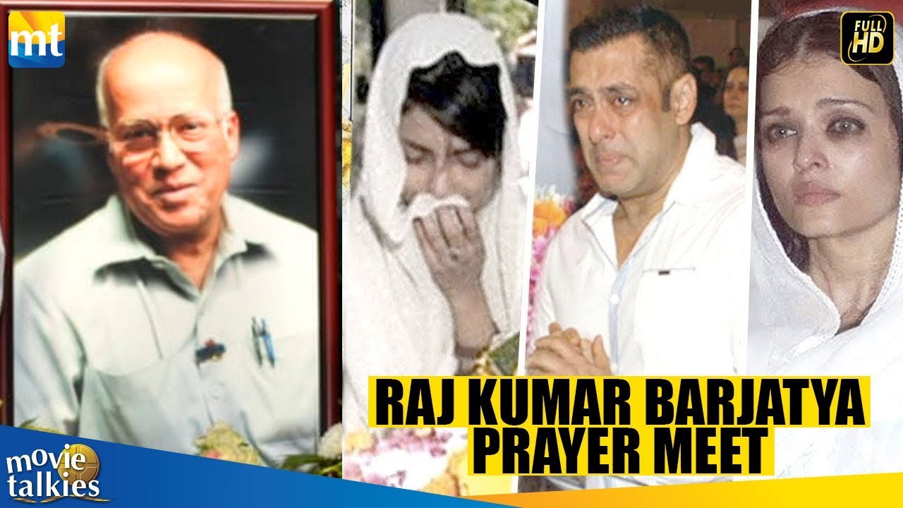 Emotional Bollywood Celebs At Sooraj Barjatya's Father Raj Kumar Barjatya's Prayer Meet
